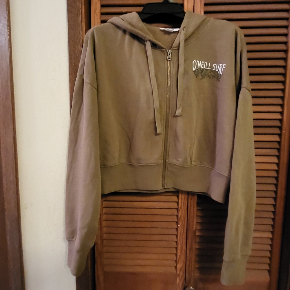 O'NEILL Woman's  cropped  hoodie sweatshirt. size XL - Picture 2 of 7